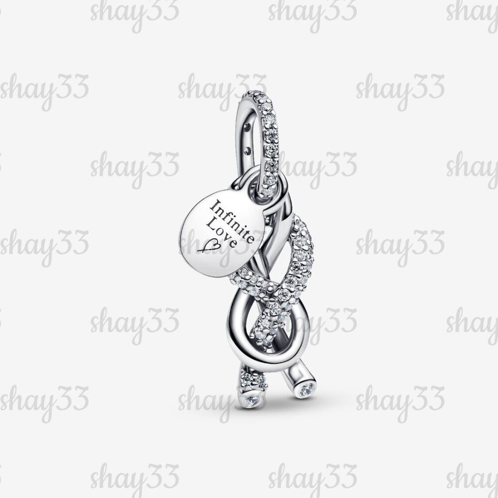 Pandora Pavé Infinity Knot Dangle Charm